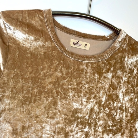 HOLLISTER Y2K Women’s Gold Shimmer HOLLISTER Blouse Size Small - Picture 6 of 7